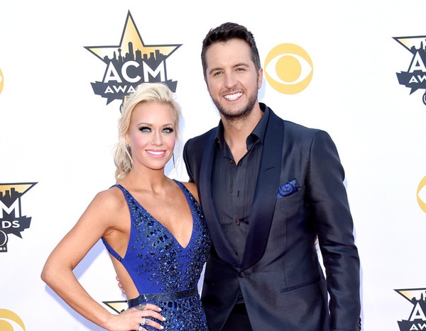 Caroline Boyer & Luke Bryan from 2015 ACM Awards Red Carpet Arrivals